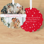 Carte Décorative joyeux Noël rouge script 3 photos collage chic<br><div class="desc">Photos arrière - plans par freepik.com élégant joyeux Noël rouge script trois photos collage Carte de décoration</div>