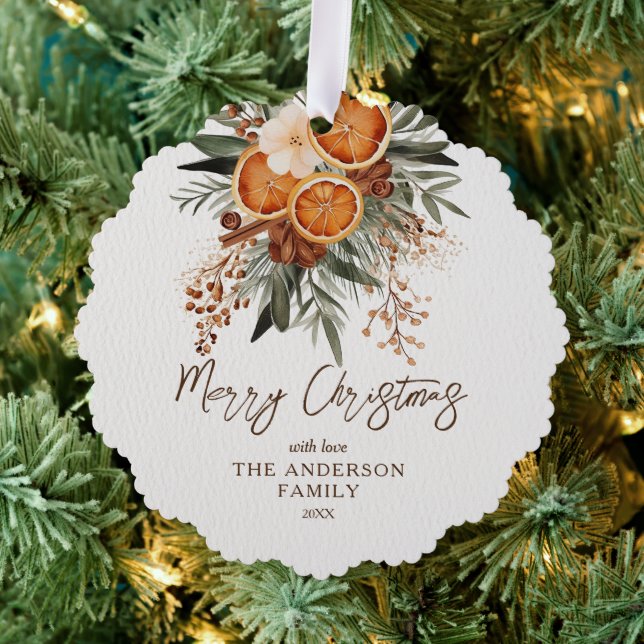 Carte Décorative Joyeux Noël rustique photo botanique d'hiver (Insitu (Arbre))