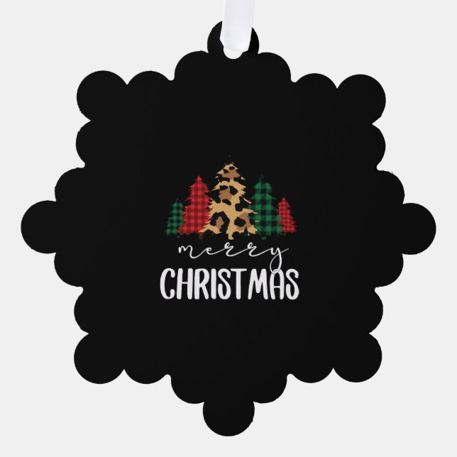 Carte Décorative Joyeux Noël Svg Leopard Tree (Recto)