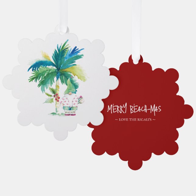 Carte Décorative Joyeux Noël tropical (Recto/Verso)