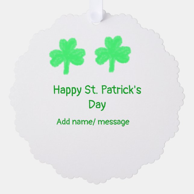 Carte Décorative Joyeux St. Patrick's jour vert feuille de shamrock (Recto)