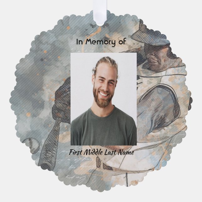 Carte Décorative Keepsake Memorial Memory Card Baseball Sport (Recto)