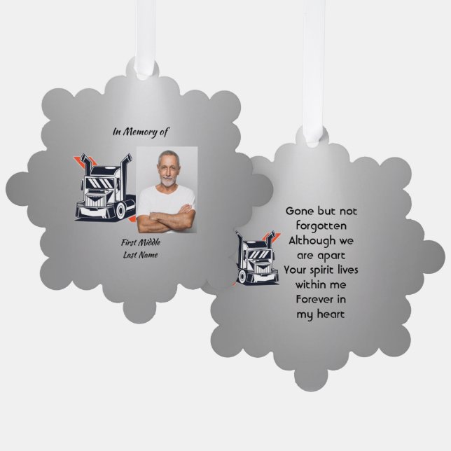 Carte Décorative Keepsake Memorial Semi-Truck Tractor-trailer  (Recto/Verso)