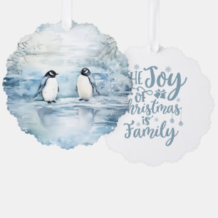 Carte Décorative La Joie de Noël Est la Famille des Manchots