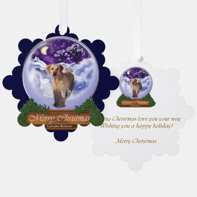 Carte Décorative Labrador Retriever Cadeaux de Noël (Recto/Verso)