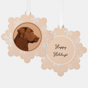 Carte Décorative Labrador Retriever (Chocolat) Peinture - Chien Art
