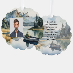 Carte Décorative Lac de pêche de souvenir dans un bateau