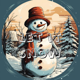 Carte Décorative Laisser neiger laisser neiger laisser neige