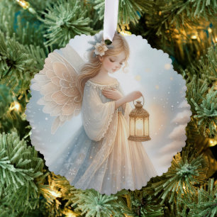 Carte Décorative Lanterne d'ange céleste d'hiver de réconfort
