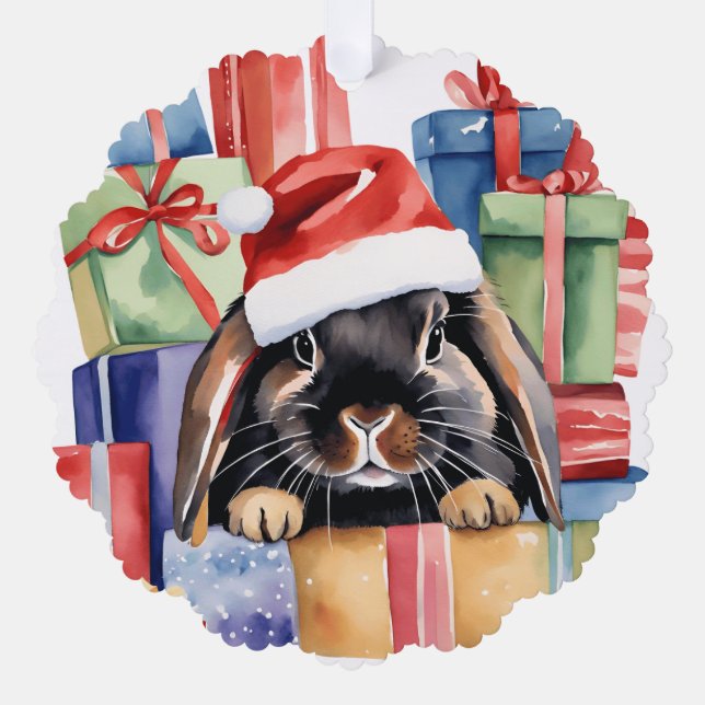 Carte Décorative Lapin Lapin Lapin Lop Noël (Recto)