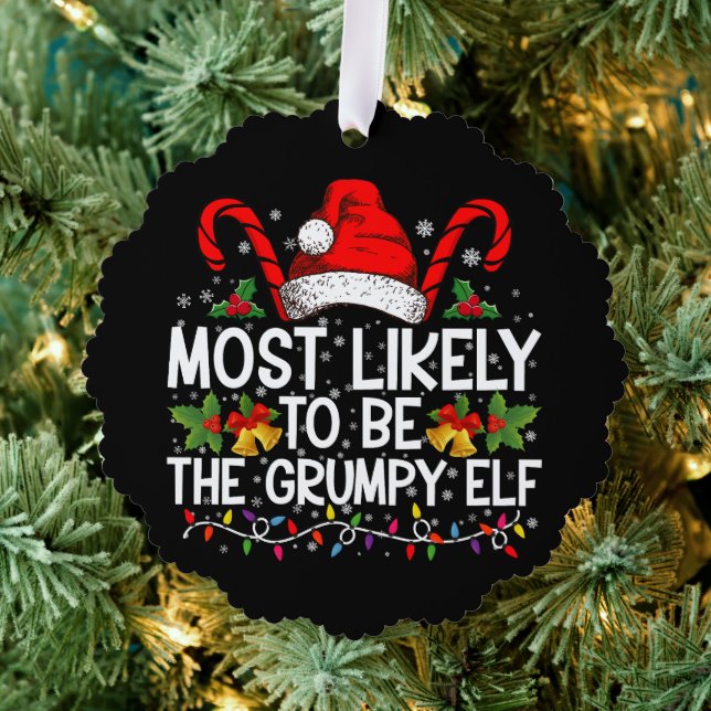 Carte Décorative Les Plus Probables D'Être L'Elfe Grumpy Drôle Noël (Insitu (Arbre))
