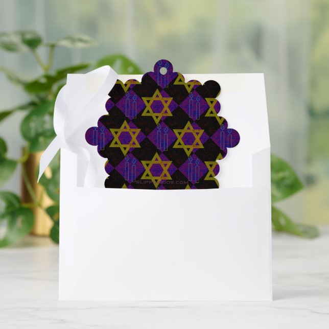 Carte Décorative L'image à thème Hanukkah de SlipperyJoe's jaune do (Enveloppe)