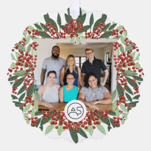 Carte Décorative Logo Photo Joyeux Noël Botanique Entreprise