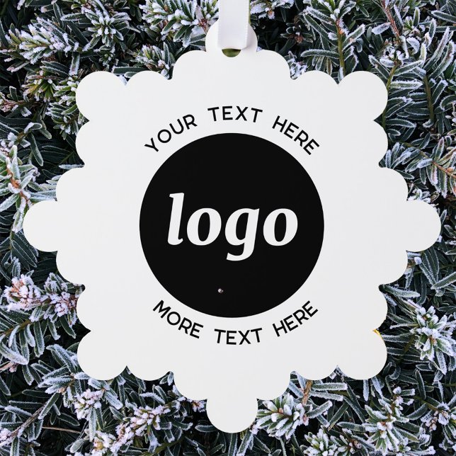 Carte Décorative Logo simple et code QR texte (Simple logo with custom text business branding promotional holiday paper ornament card)