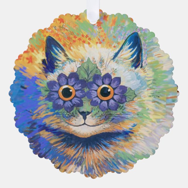 Carte Décorative Louis Wain 2 chats psychédéliques  (Recto)