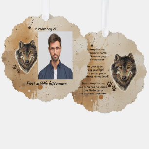 Carte Décorative Loup Mémorial Chrétien Garde de Souvenir Loups Ani