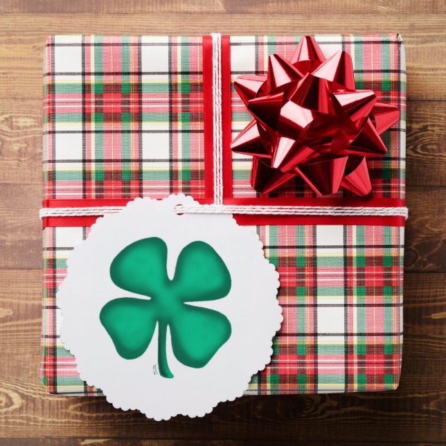 Carte Décorative Lucky 4 Leaf Irish Clover scalloped paper ornament (Insitu (Cadeau))