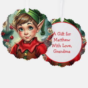 Carte Décorative Lutine de dessin animé fantaisiste   Noël