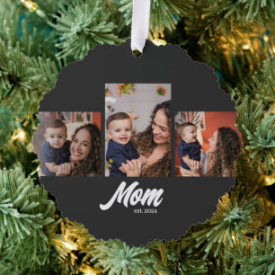 Carte Décorative Maman a établi 3 photos noires
