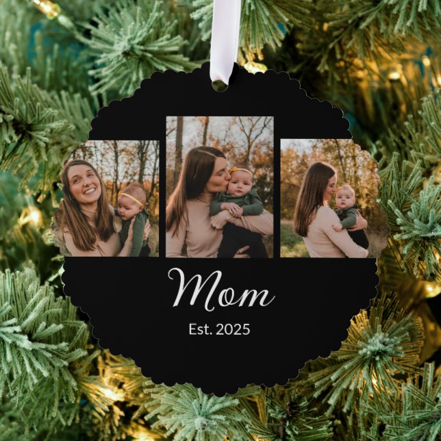 Carte Décorative Maman a établi un script moderne noir 3 Photo (Insitu (Arbre))