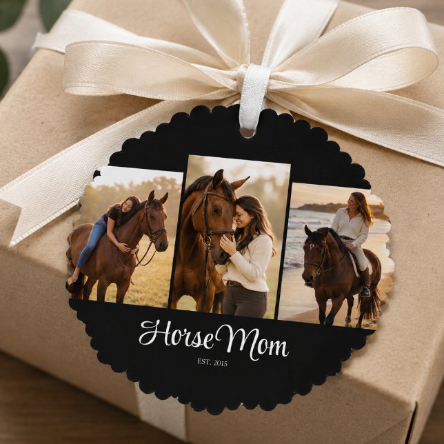 Carte Décorative Maman Cheval Script Noir 3 Photo Établie (Créateur téléchargé)