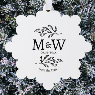 Carte Décorative Mariage Monogramme couple Enregistrer la date Bota