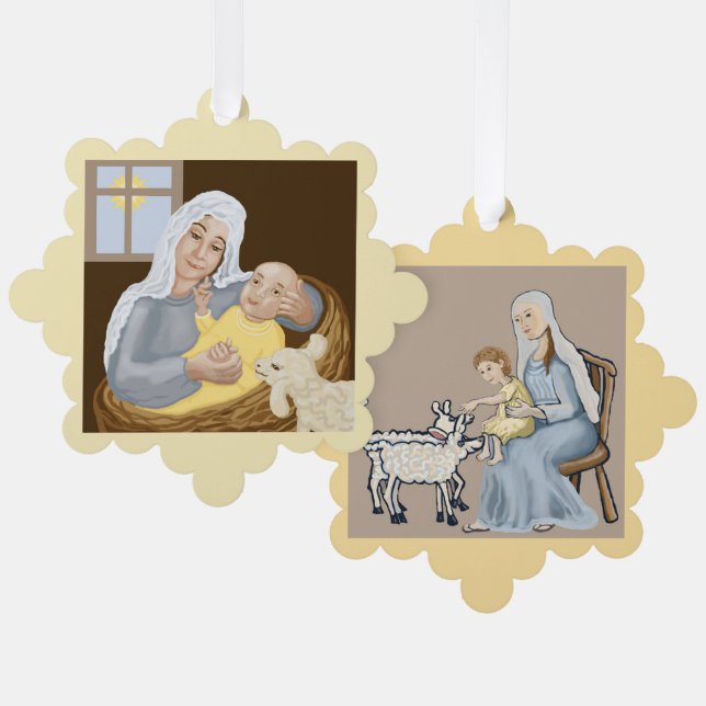 Carte Décorative Marie et Jésus (Recto/Verso)