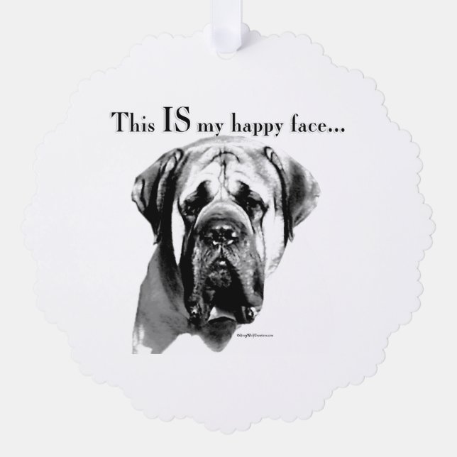 Carte Décorative Mastiff Joyeux visage (Recto)
