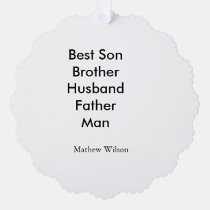 Carte Décorative Meilleur homme fils mari papa citations ajouter no
