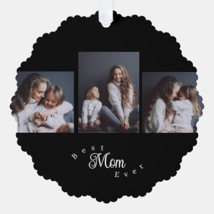 Carte Décorative Meilleure Maman Élégante Écriture Moderne Noir 3 P
