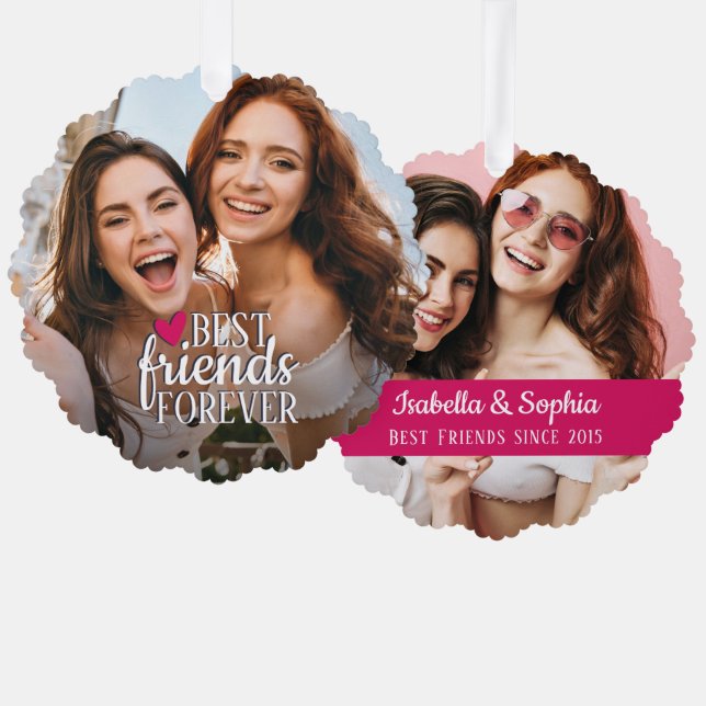 Carte Décorative Meilleurs amis pour toujours BFF 2 photos amitié (Recto/Verso)