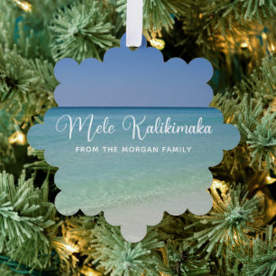 Carte Décorative Mele Kalikimaka Belle plage personnalisée Noël