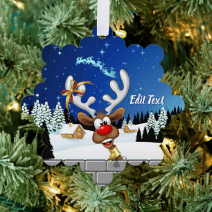 Carte Décorative Mème de Noël drôle de renne qui regarde par-dessus