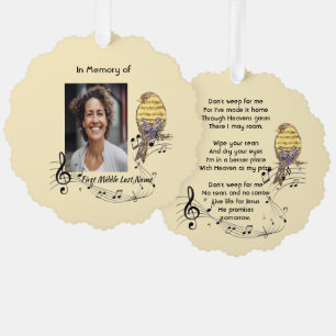 Carte Décorative Mémento musical chrétien avec oiseau