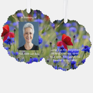 Carte Décorative Mémoire de poche de prairie de coquelicot bleu de