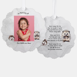 Carte Décorative Mémorial chrétien Cadeau Hérisson Enfants