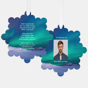 Carte Décorative Mémorial chrétien Lumières du Nord Aurora Borealis