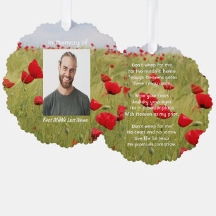 Carte Décorative Mémorial chrétien souvenir champ coquelicot rouge