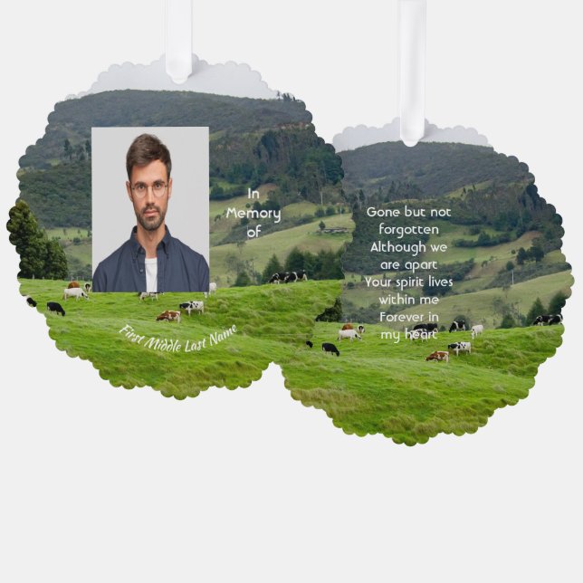 Carte Décorative Memorial Keepsake Cattle Farm Landscape  (Recto/Verso)