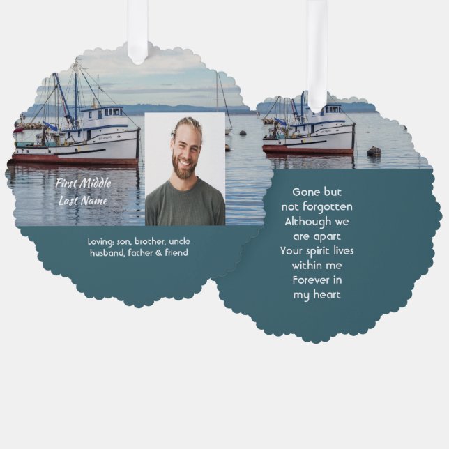 Carte Décorative Memorial Keepsake Commercial Fisherman (Recto/Verso)