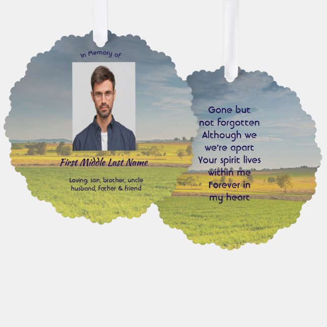 Carte Décorative Memorial Keepsake Farm Crop Prairie (Recto/Verso)