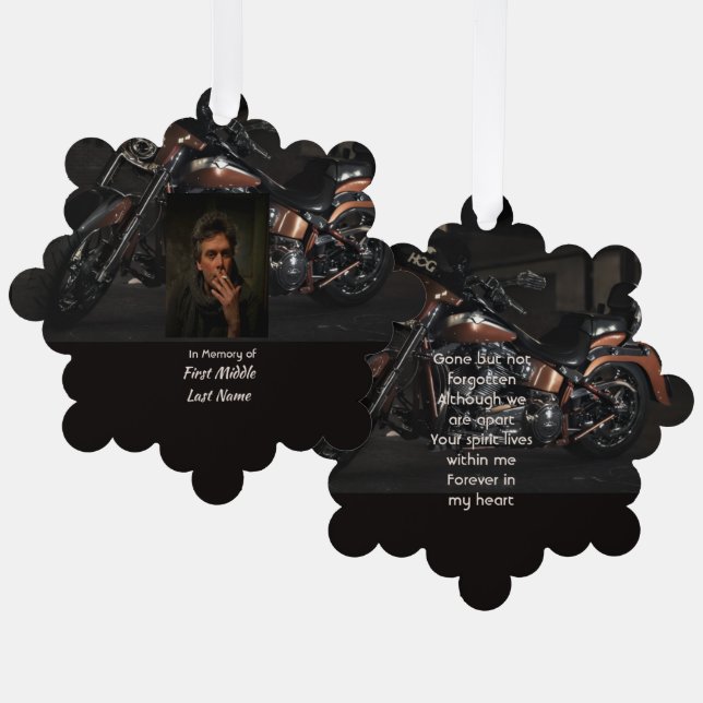 Carte Décorative  Memorial Keepsake Motorcycle Biker (Recto/Verso)