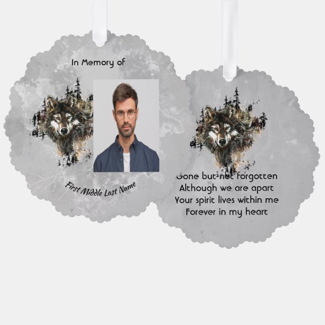 Carte Décorative  Memorial Keepsake Wolf Wolves Animal art (Recto/Verso)