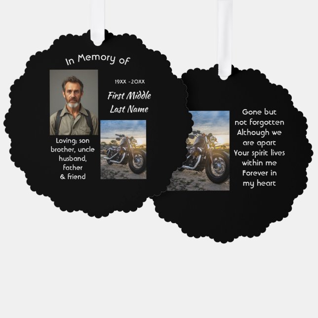 Carte Décorative Mémorial Moto Chopper Souvenir (Recto/Verso)