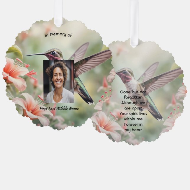 Carte Décorative  Memorial Photo Keepsake Hummingbird (Recto/Verso)