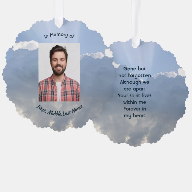 Carte Décorative Memorial Photo Prayer Heavenly Sky (Recto/Verso)