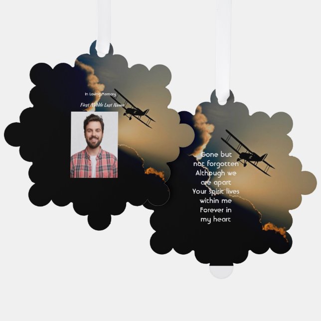 Carte Décorative Mémorial prière pilote avion avion avion vol (Recto/Verso)
