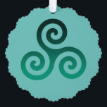 Carte Décorative Menthe verte Triskele<br><div class="desc">Symbole vert Triskele. Le symbole Triskele ou Triskelion se compose de trois spirales ou de trois bras enclenchés,  comme s'il se déplaçait de son centre. Ce symbole celtique de mouvement ou d'action représente les trois mondes : céleste,  physique et spirituel.</div>