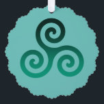 Carte Décorative Menthe verte Triskele<br><div class="desc">Symbole vert Triskele. Le symbole Triskele ou Triskelion se compose de trois spirales ou de trois bras enclenchés,  comme s'il se déplaçait de son centre. Ce symbole celtique de mouvement ou d'action représente les trois mondes : céleste,  physique et spirituel.</div>