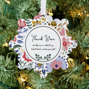 Carte Décorative Merci Fête des mariées fleur sauvage